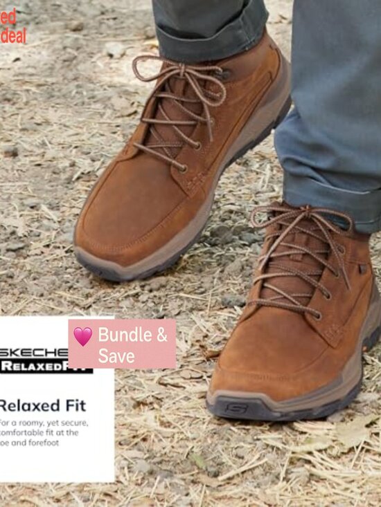 Relaxed Fit Water-Repellent Leather Mid-Top Boots with Memory Foam Insole main image 6